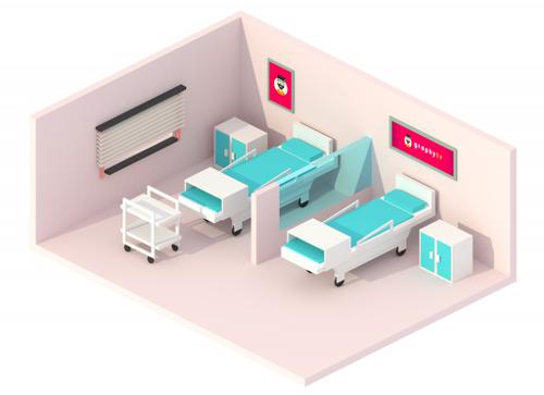 Isometric Hospital Room - graphyTV preview image